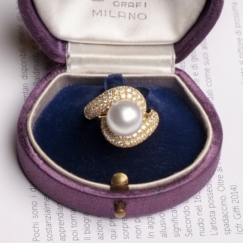 Anello Perla Giapponese Anni 60