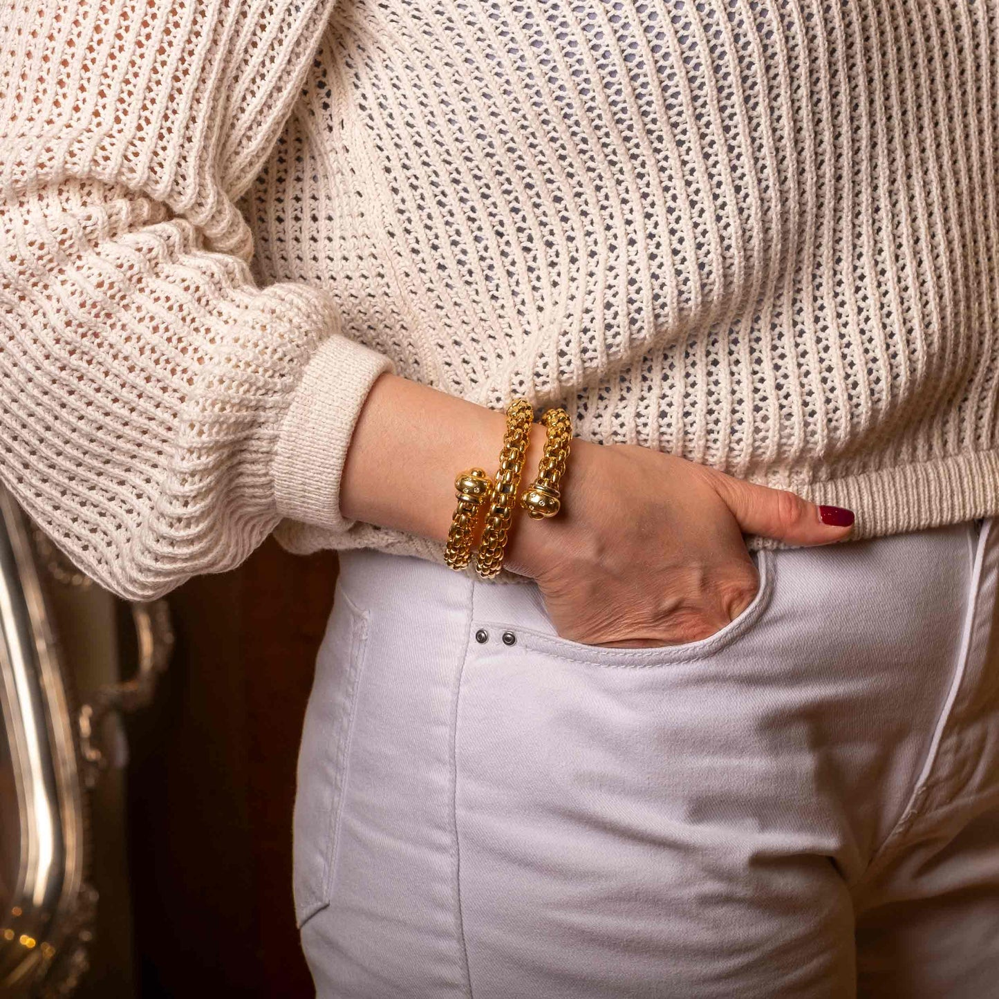 Gold and Diamonds Bracelet signed FOPE