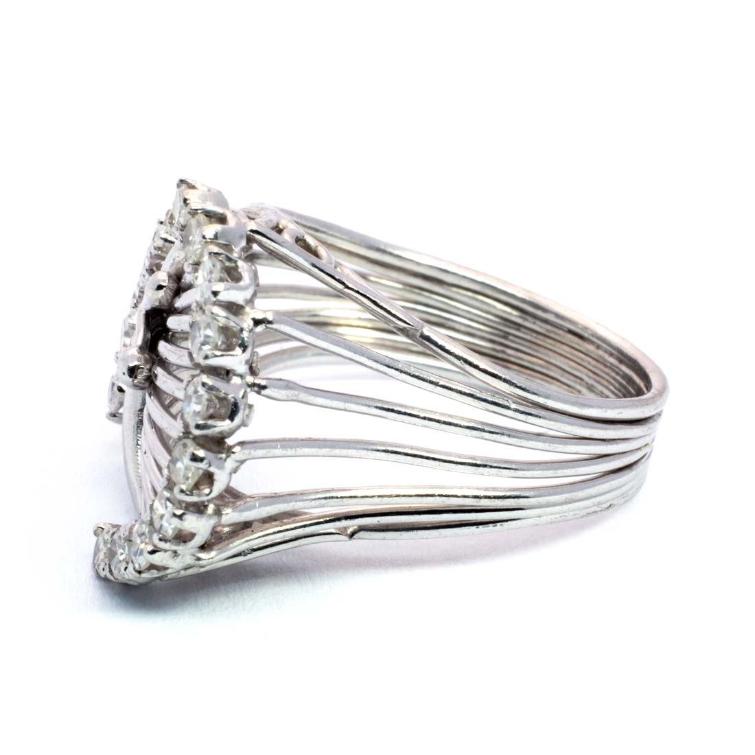 White Gold & Diamond Wire Ring 1960's