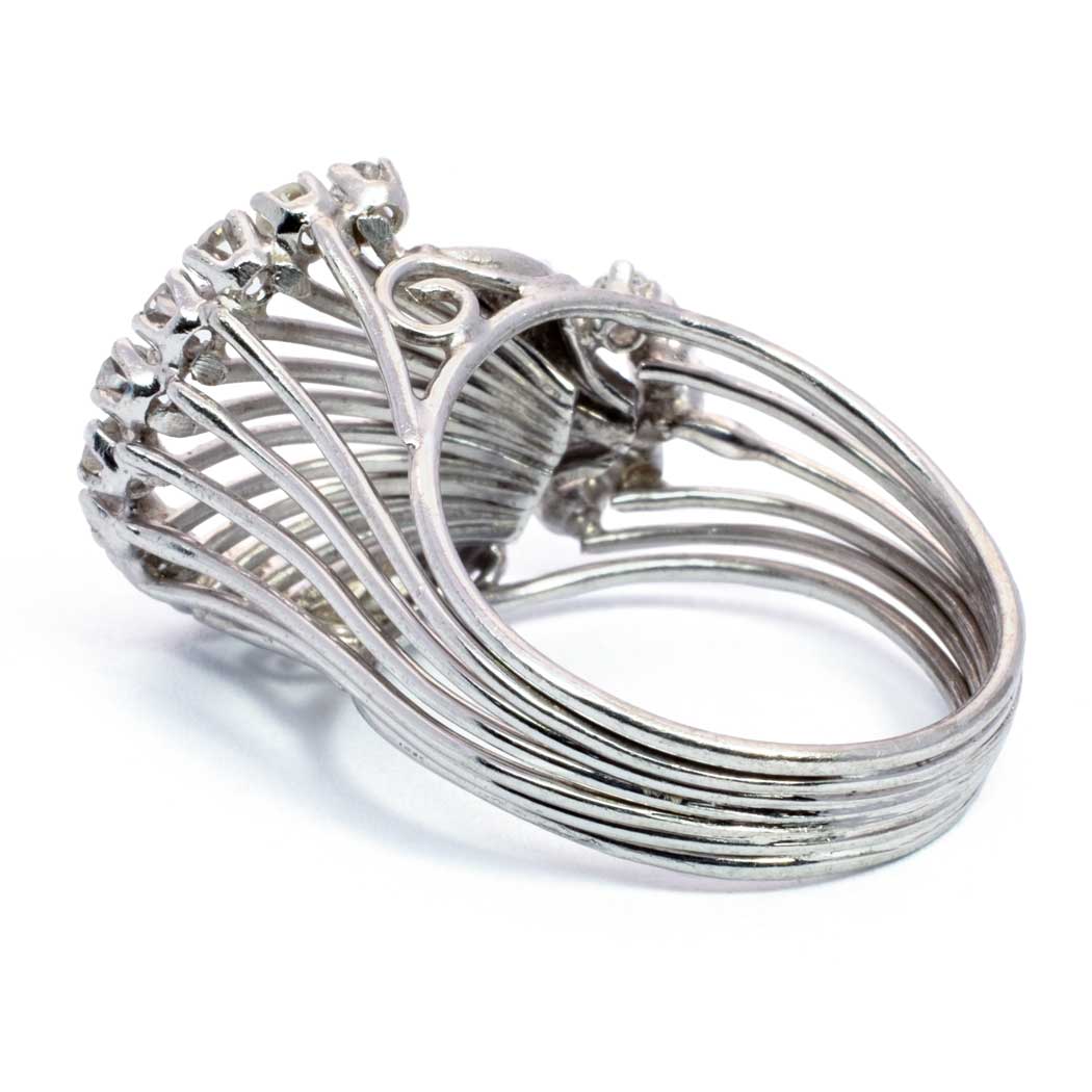 White Gold & Diamond Wire Ring 1960's