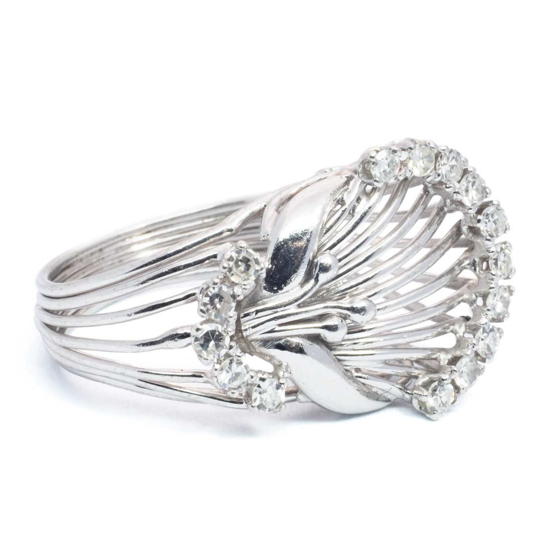 White Gold & Diamond Wire Ring 1960's