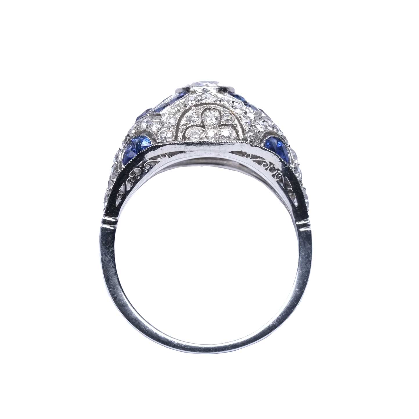 Diamonds & Sapphires Platinum Ring