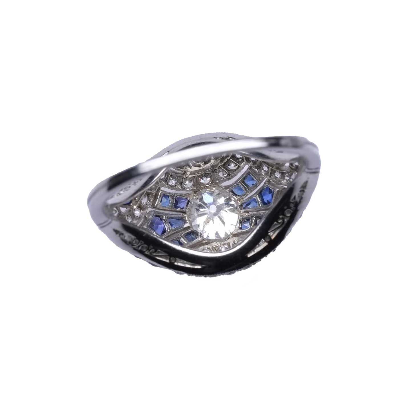 Diamonds & Sapphires Platinum Ring