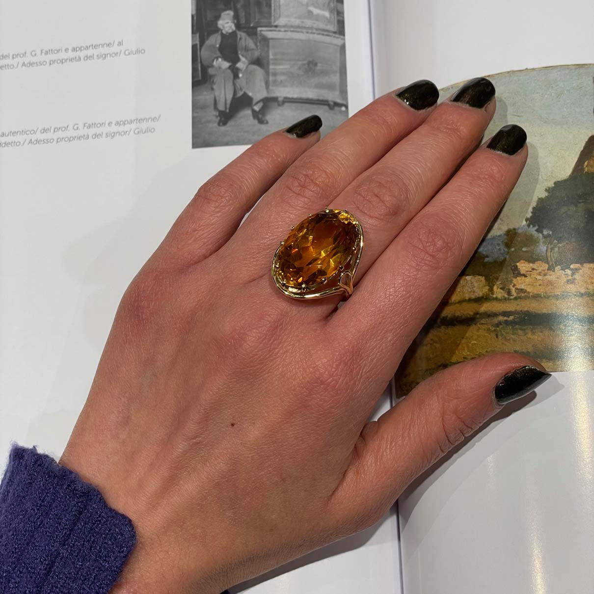 Vintage Citrine Quartz Ring