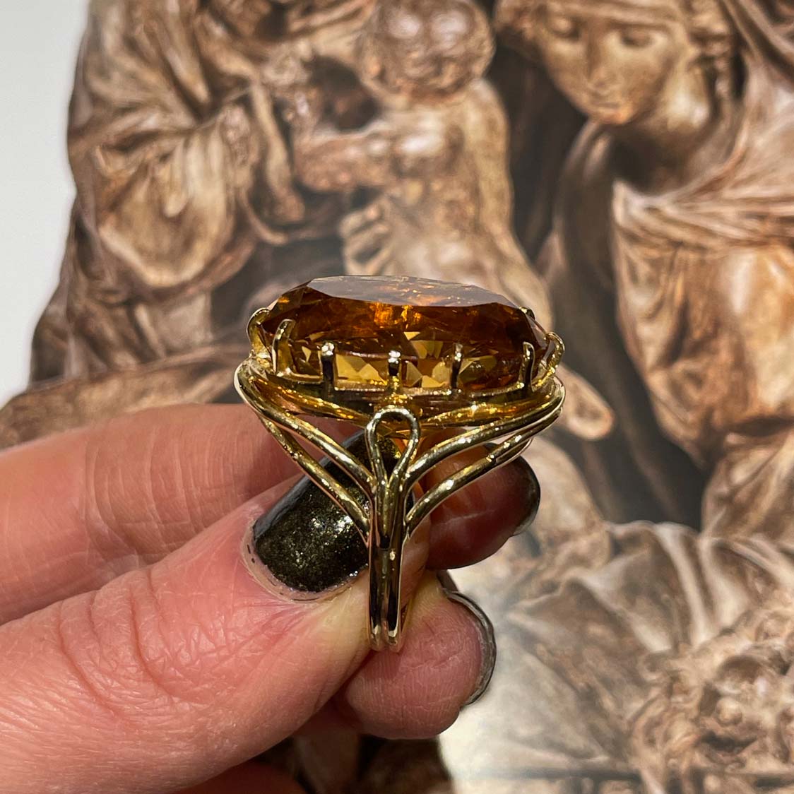 Vintage Citrine Quartz Ring