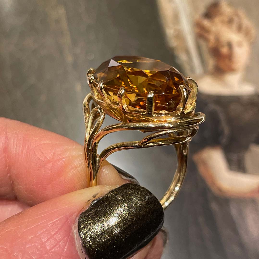 Vintage Citrine Quartz Ring
