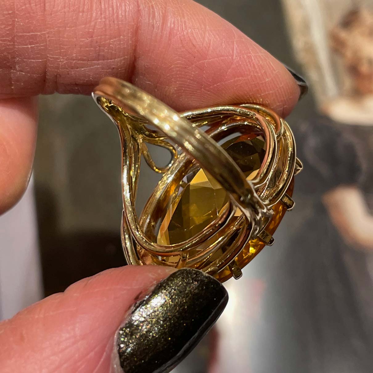 Vintage Citrine Quartz Ring