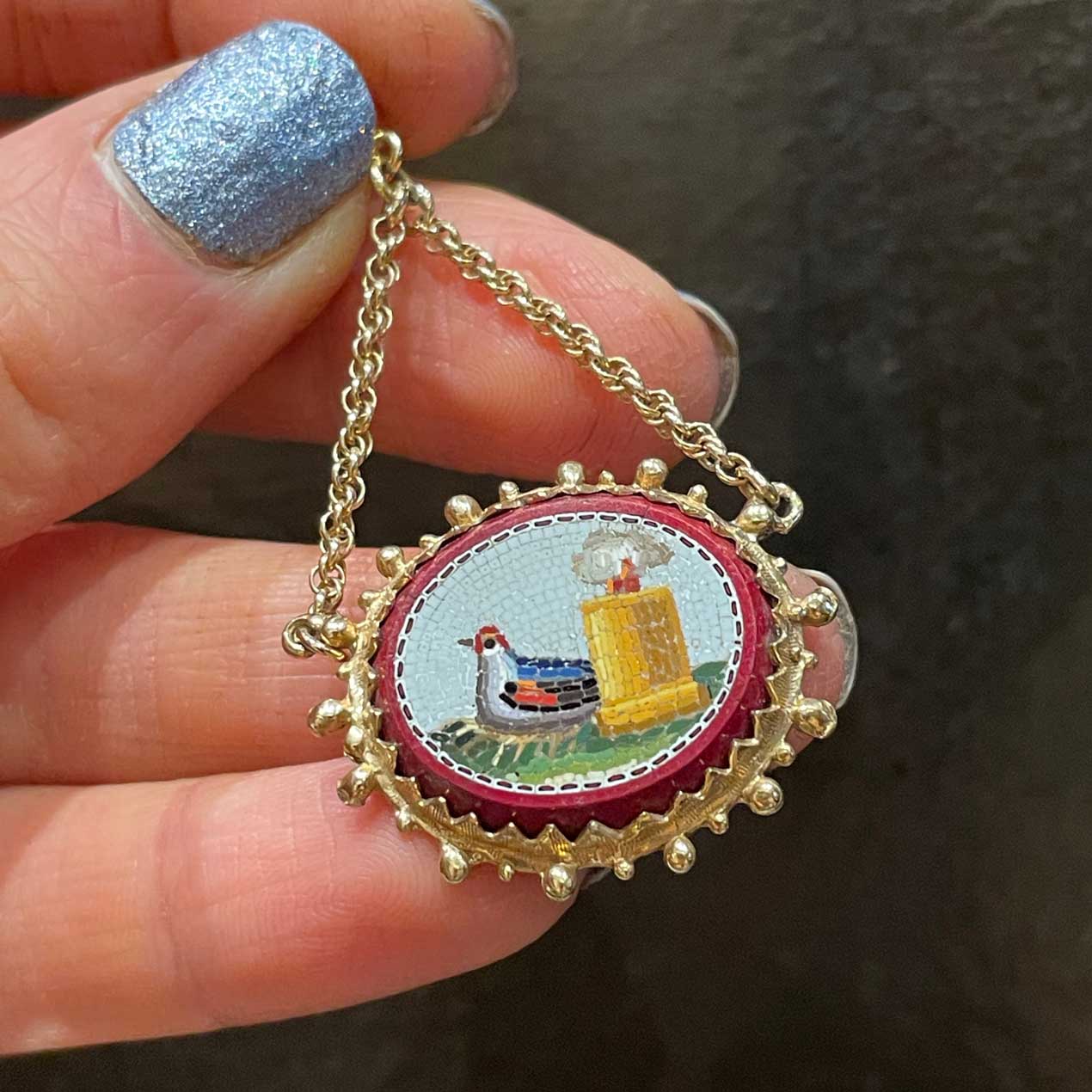 Bird Micromosaic Earrings