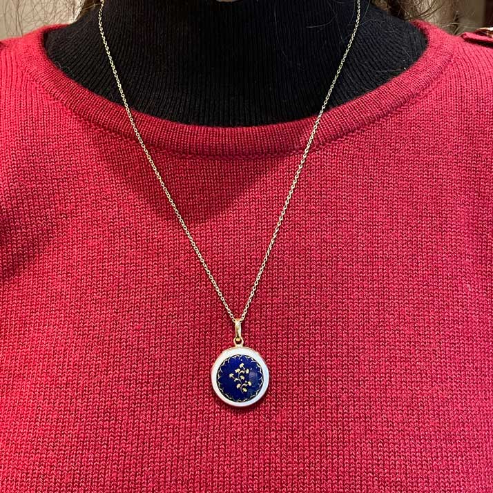 Antique Enamel Locket Pendant