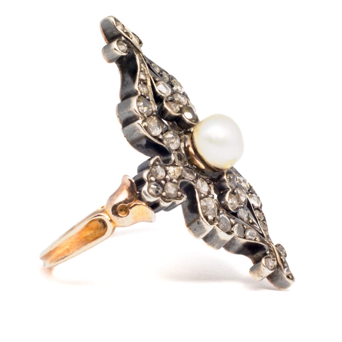 Antique Pearl & Diamond Ring 1800s