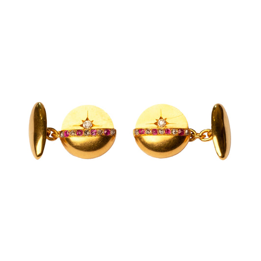 Antique Ruby & Diamond Cufflinks