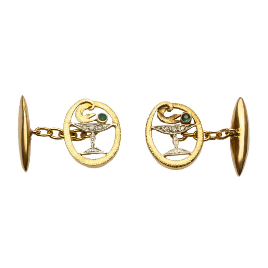 1930s Caduceus Symbol Cufflinks