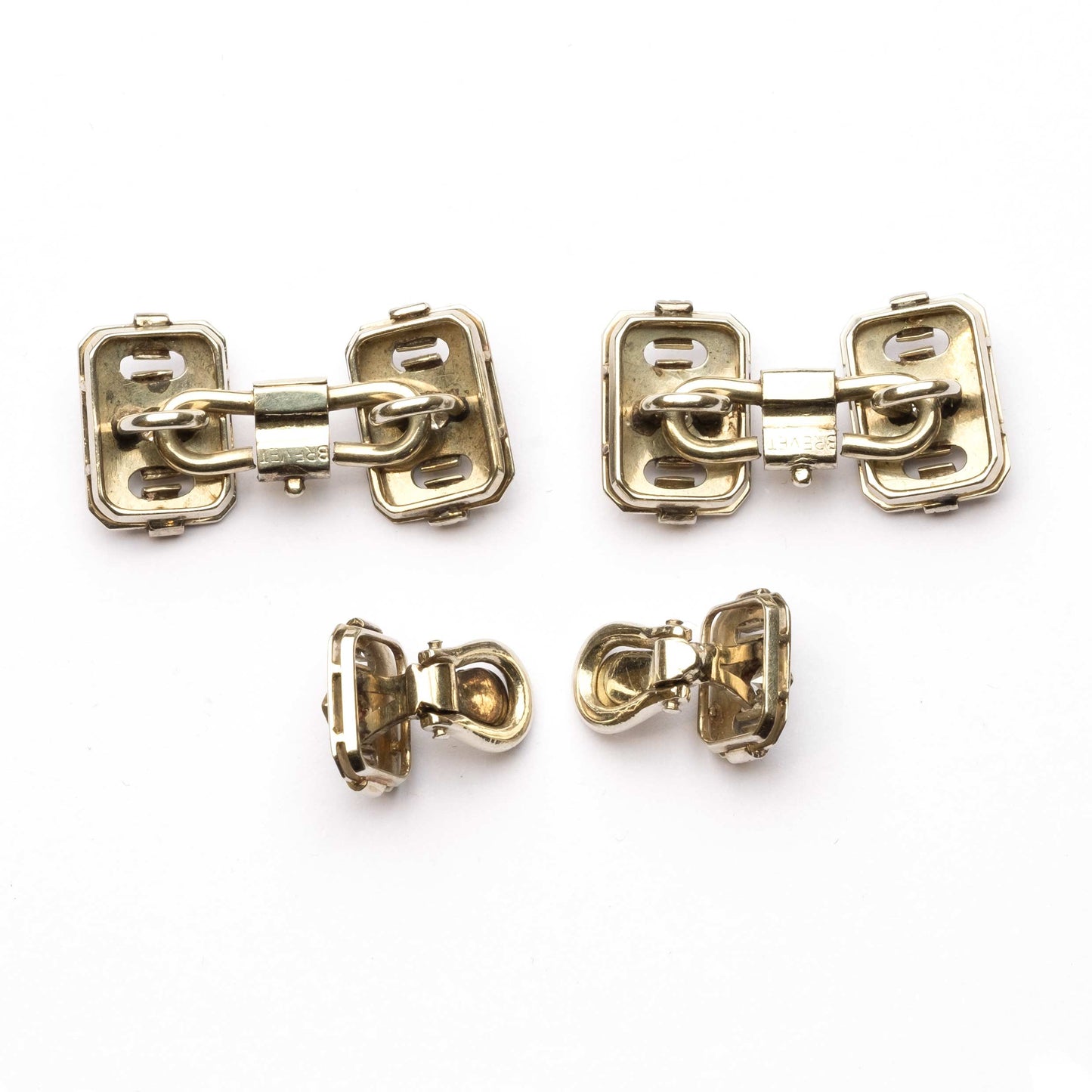 Art Deco Cufflinks White Gold & Diamonds