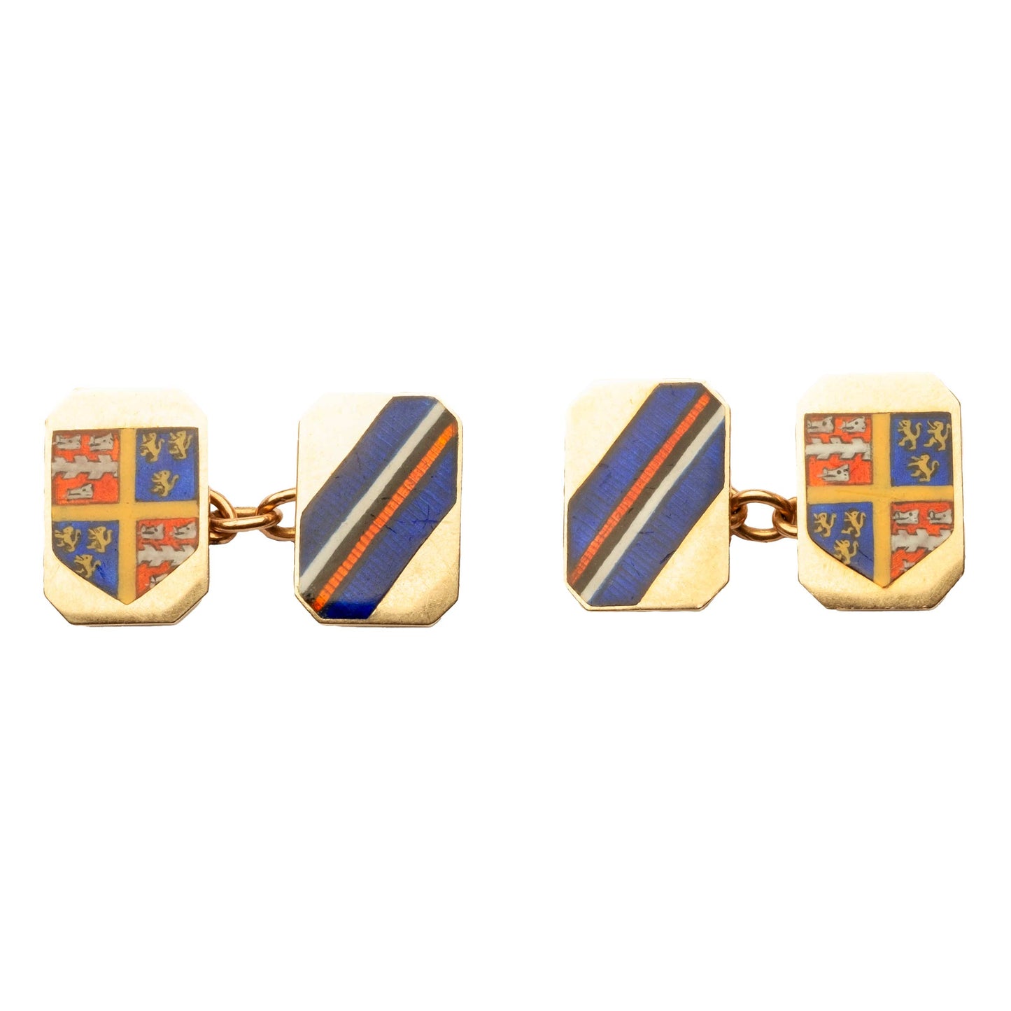 Cropp & Farr polychrome enamel cufflinks