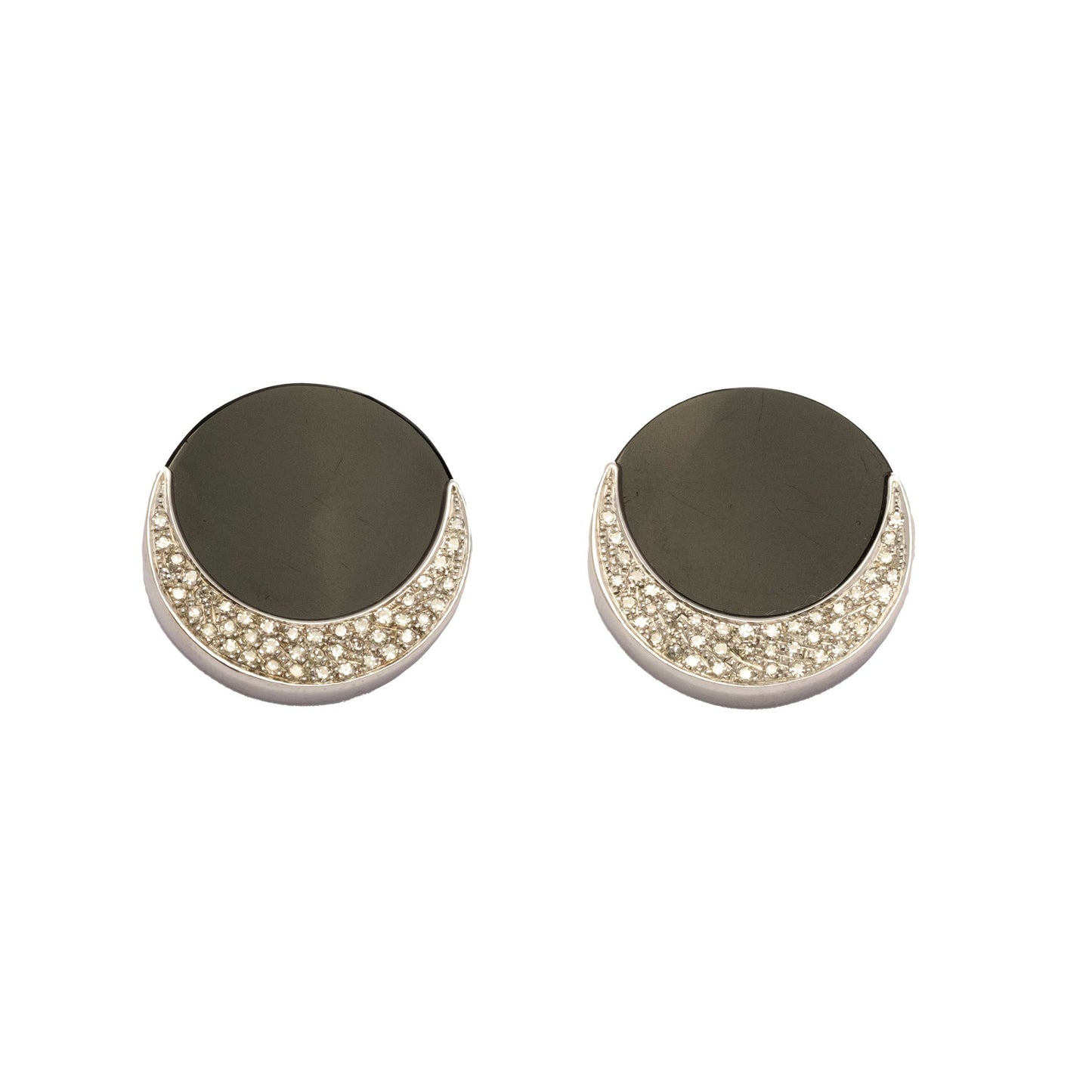 Onyx and diamond earrings