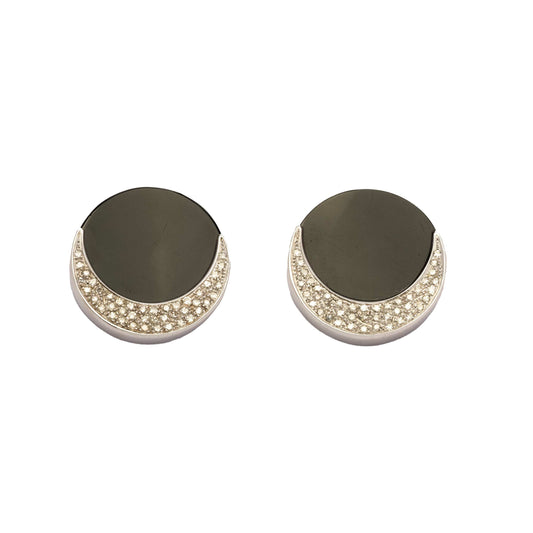 Onyx and diamond earrings