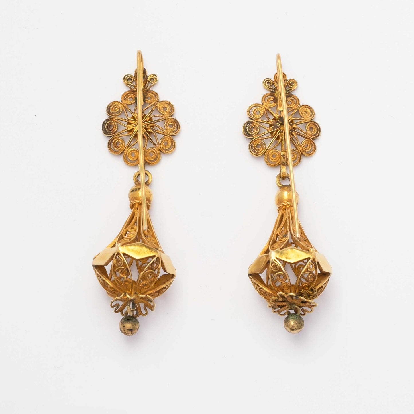 Antique gold pendant earrings