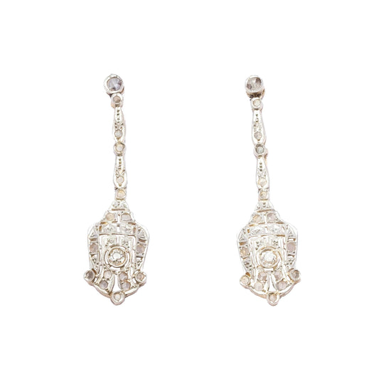 Long Deco diamond earrings