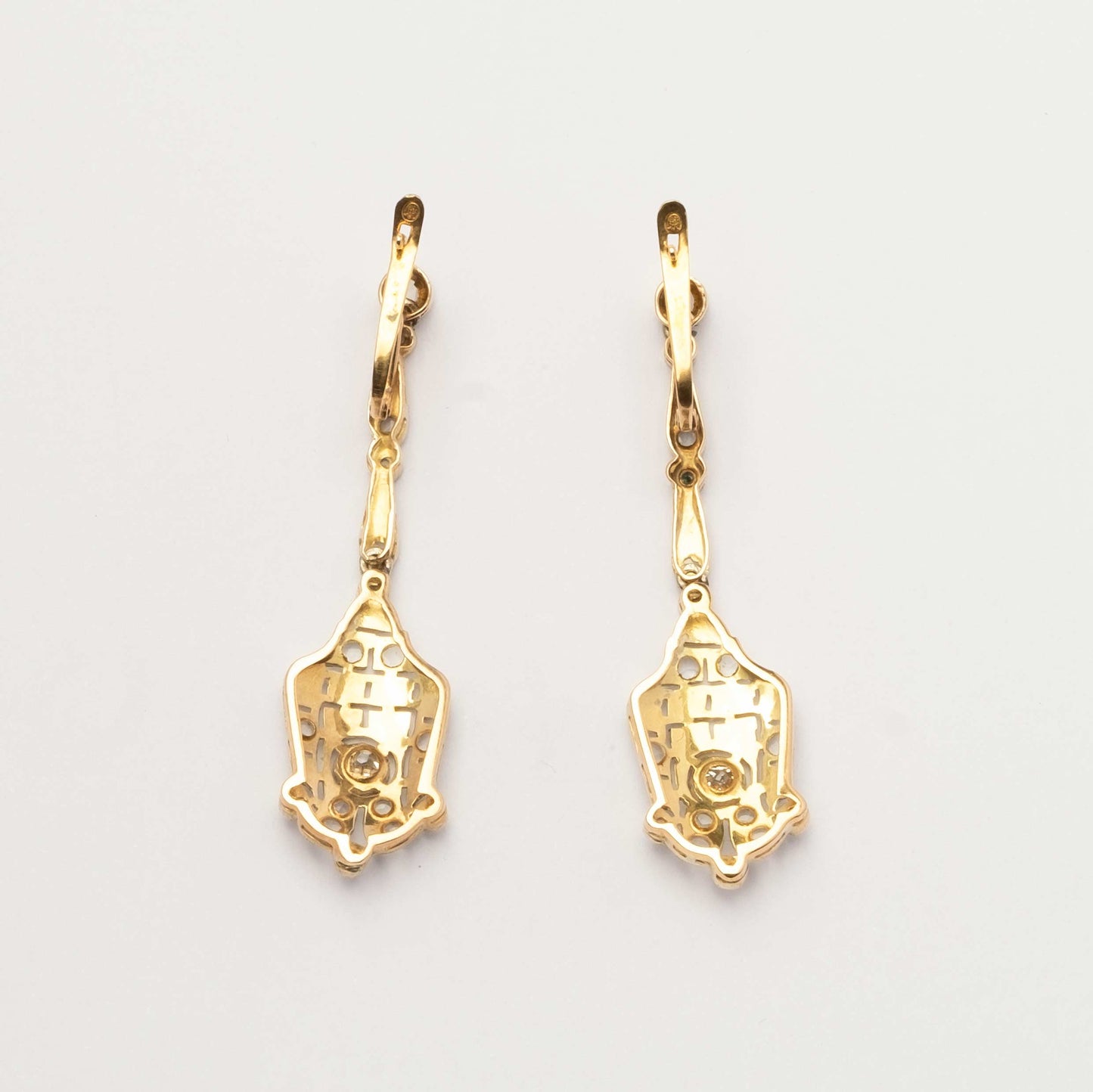 Long Deco diamond earrings