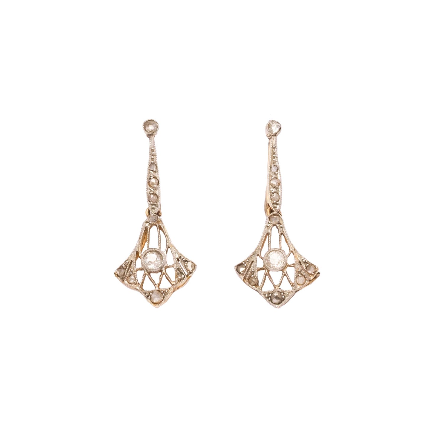 Deco period diamond earrings