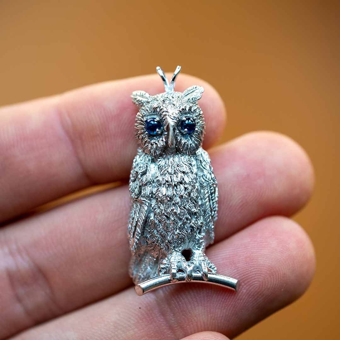 White Gold Owl Pendant