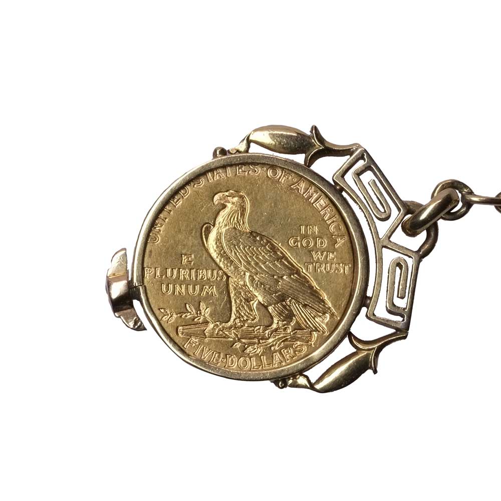 5 Dollar Gold Coin Watch Chain