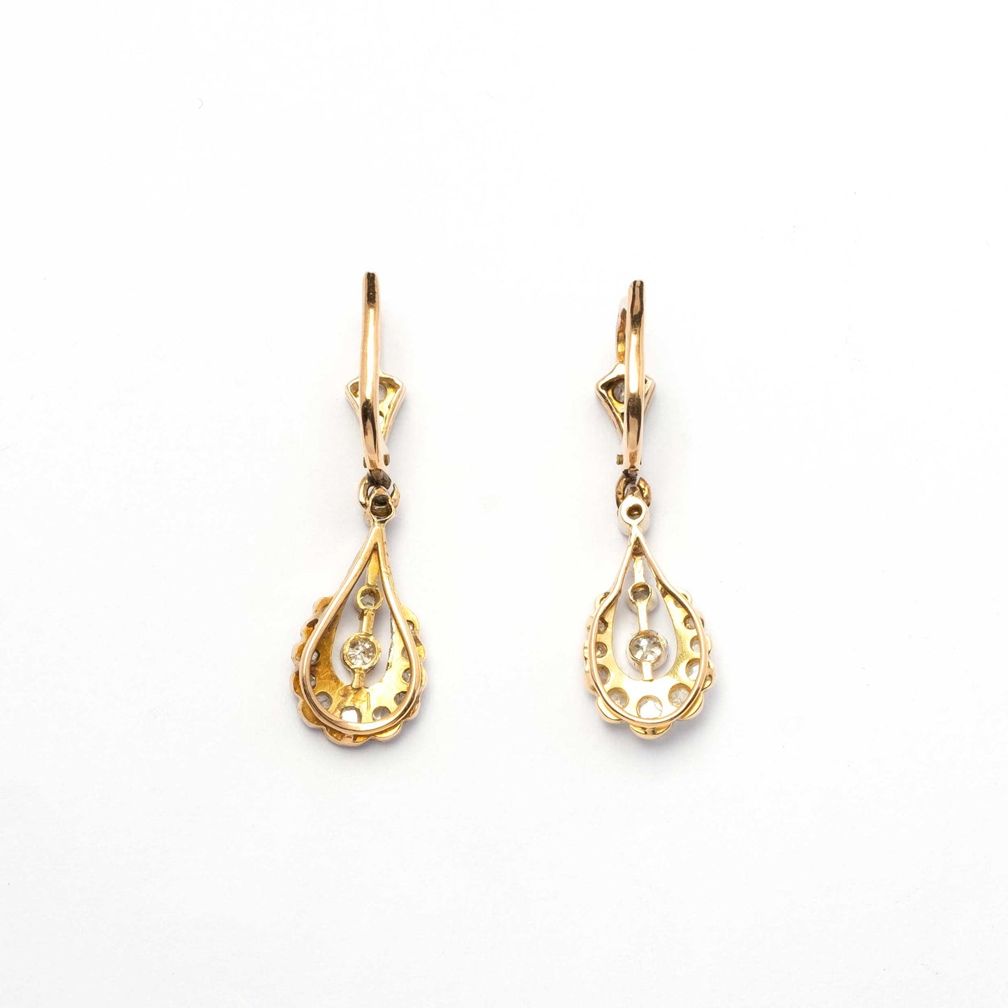 Orecchini Deco pendenti con diamanti
