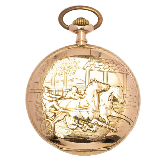 Gold Pocket Watch Signed “Initiative” – Lever Escapement with Breguet Hairspring, Early 20th Century