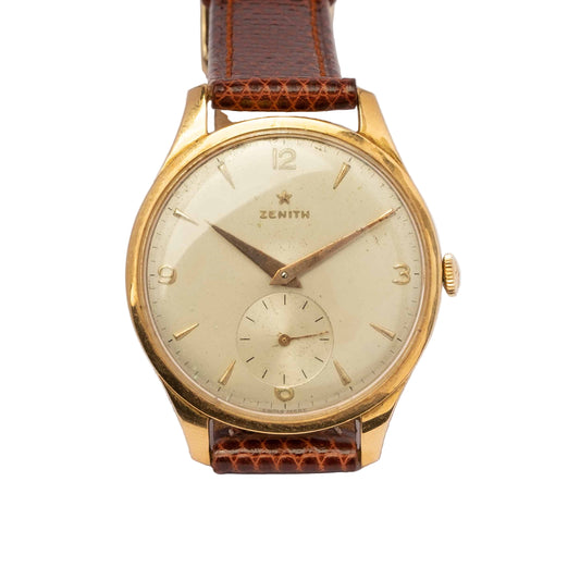 Zenith 18ct Gold Wristwatch – Manual Wind, Vintage 1970s