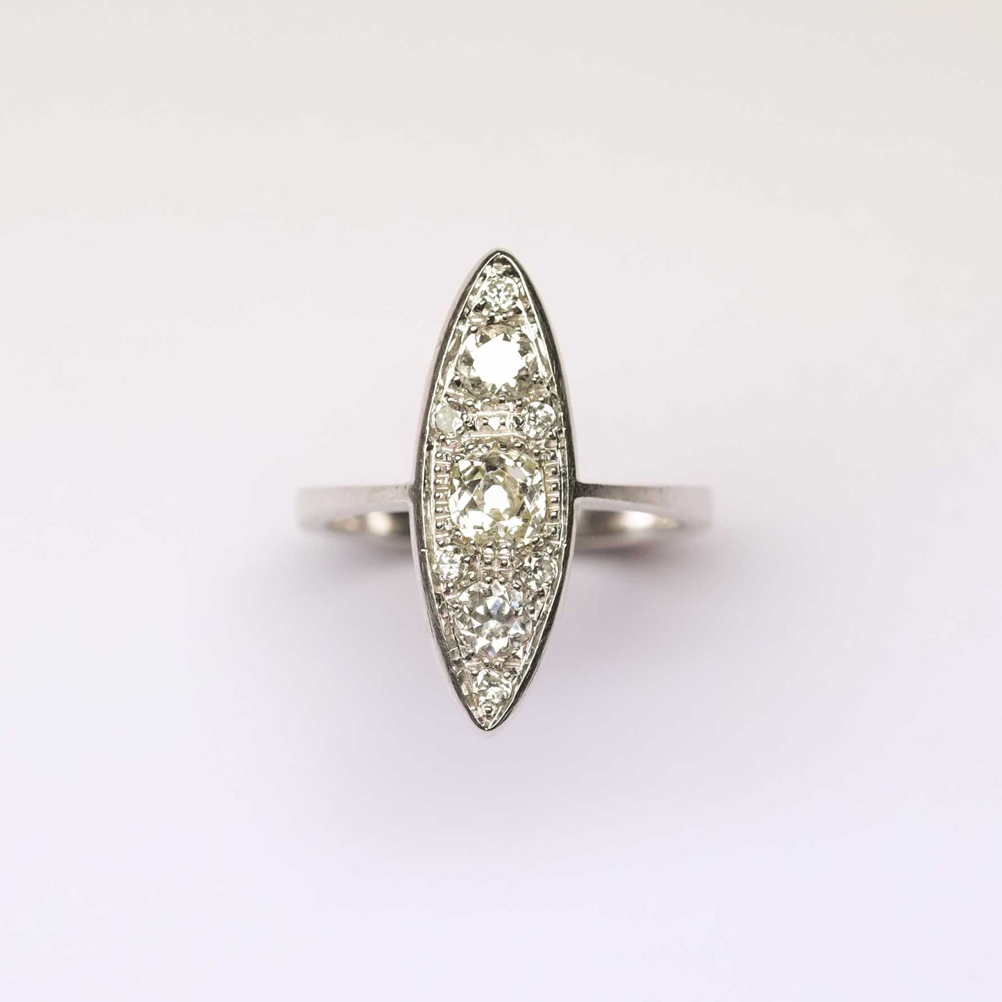 Marquise Ring with Old Cut Diamonds