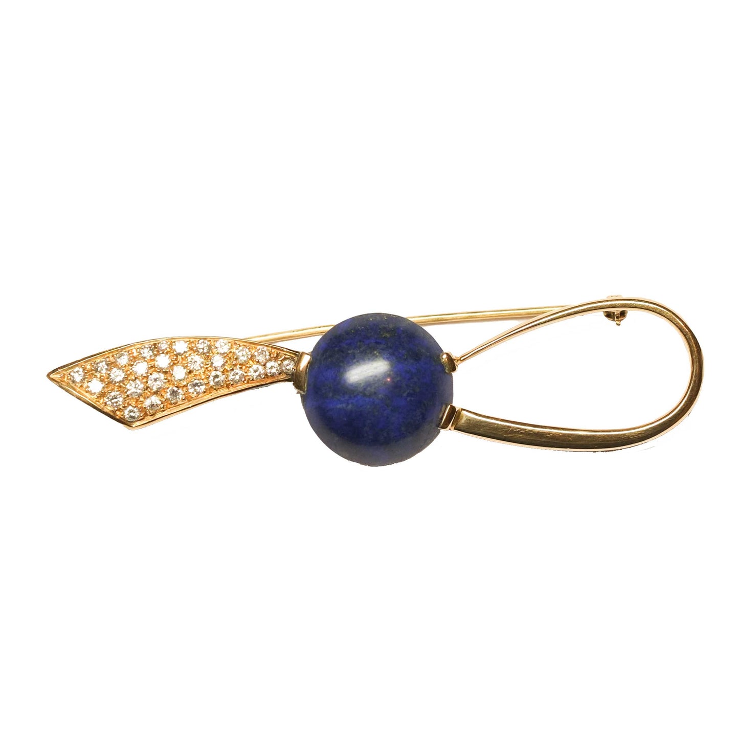 1970s Lapis Lazuli brooch Gold & Diamonds