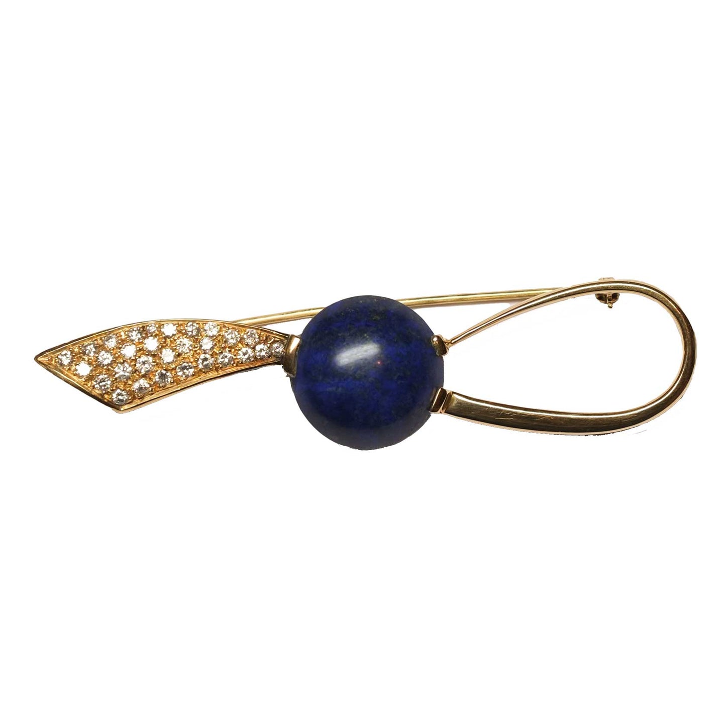 1970s Lapis Lazuli brooch Gold & Diamonds