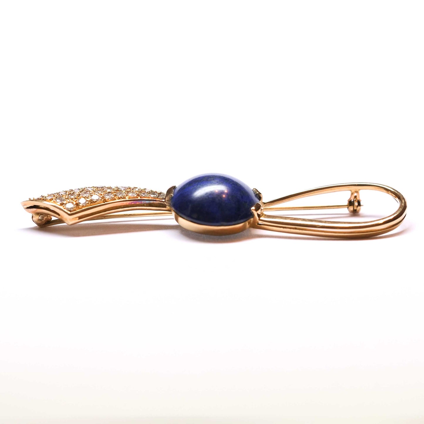 1970s Lapis Lazuli brooch Gold & Diamonds