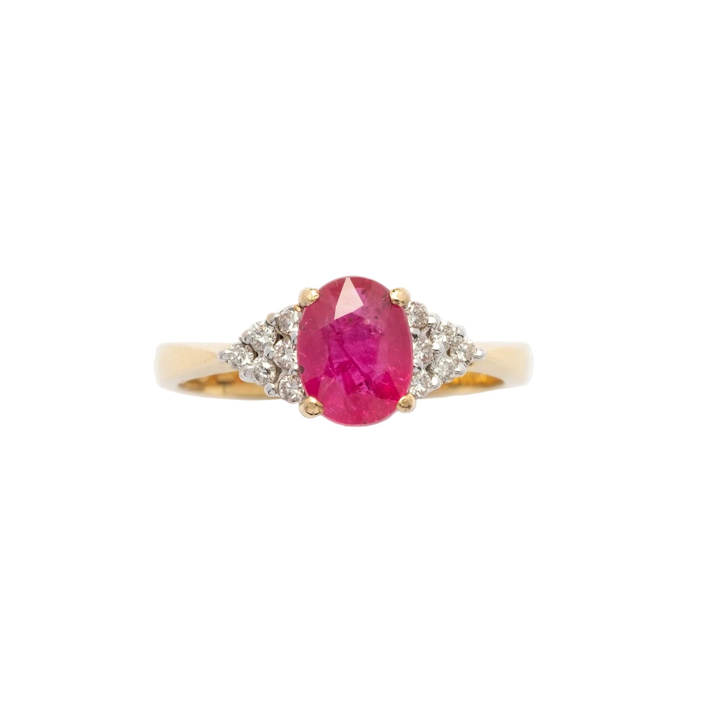 Vintage 18ct Gold Ring with Ruby and Diamonds