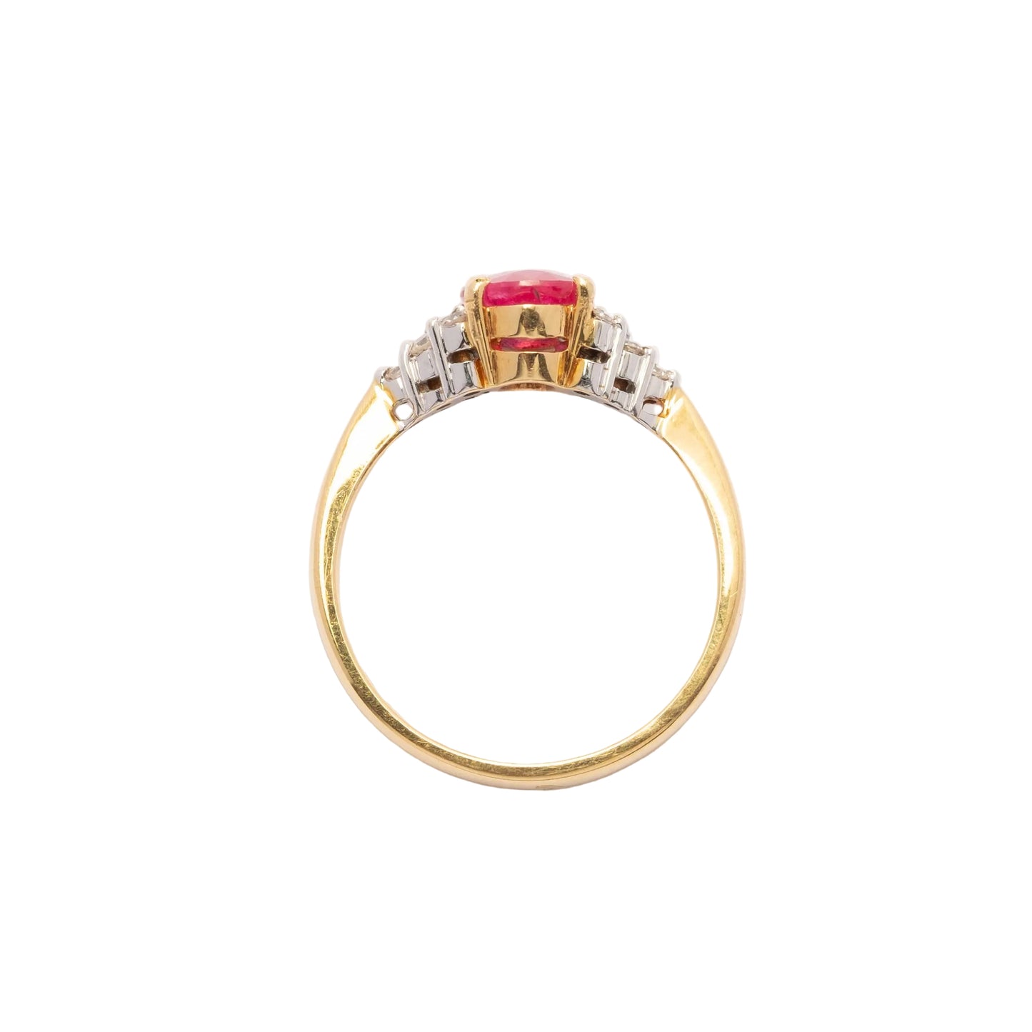 Vintage 18ct Gold Ring with Ruby and Diamonds