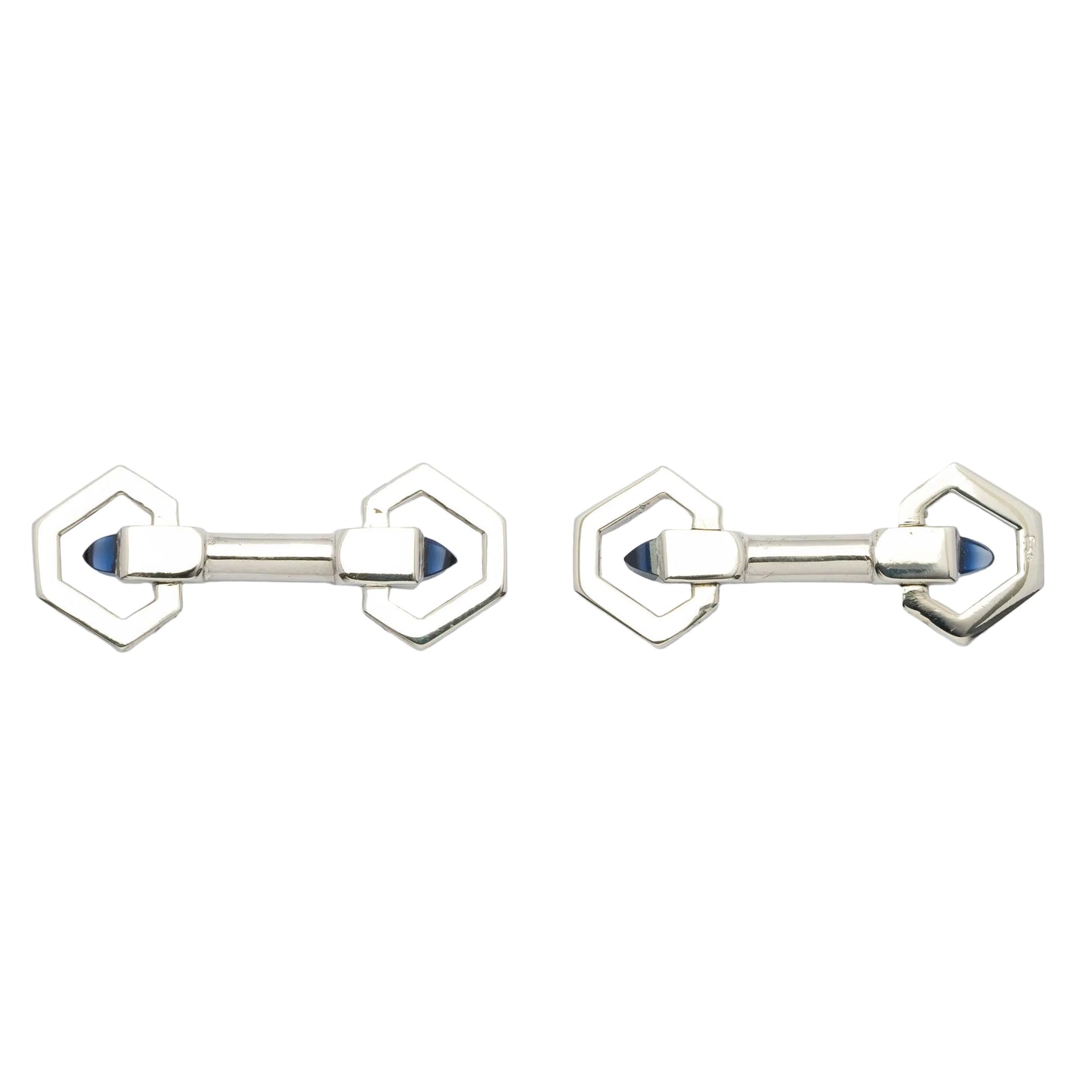Gemelli in Oro 18ct con Pietre Blu Taglio Pan di Zucchero