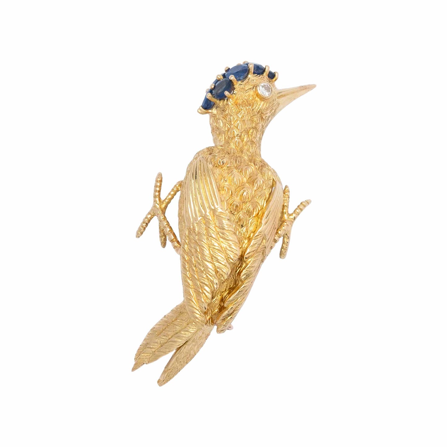 Rare Vacheron & Constantin Genève 18ct Gold Bird Brooch with Sapphires and Diamond