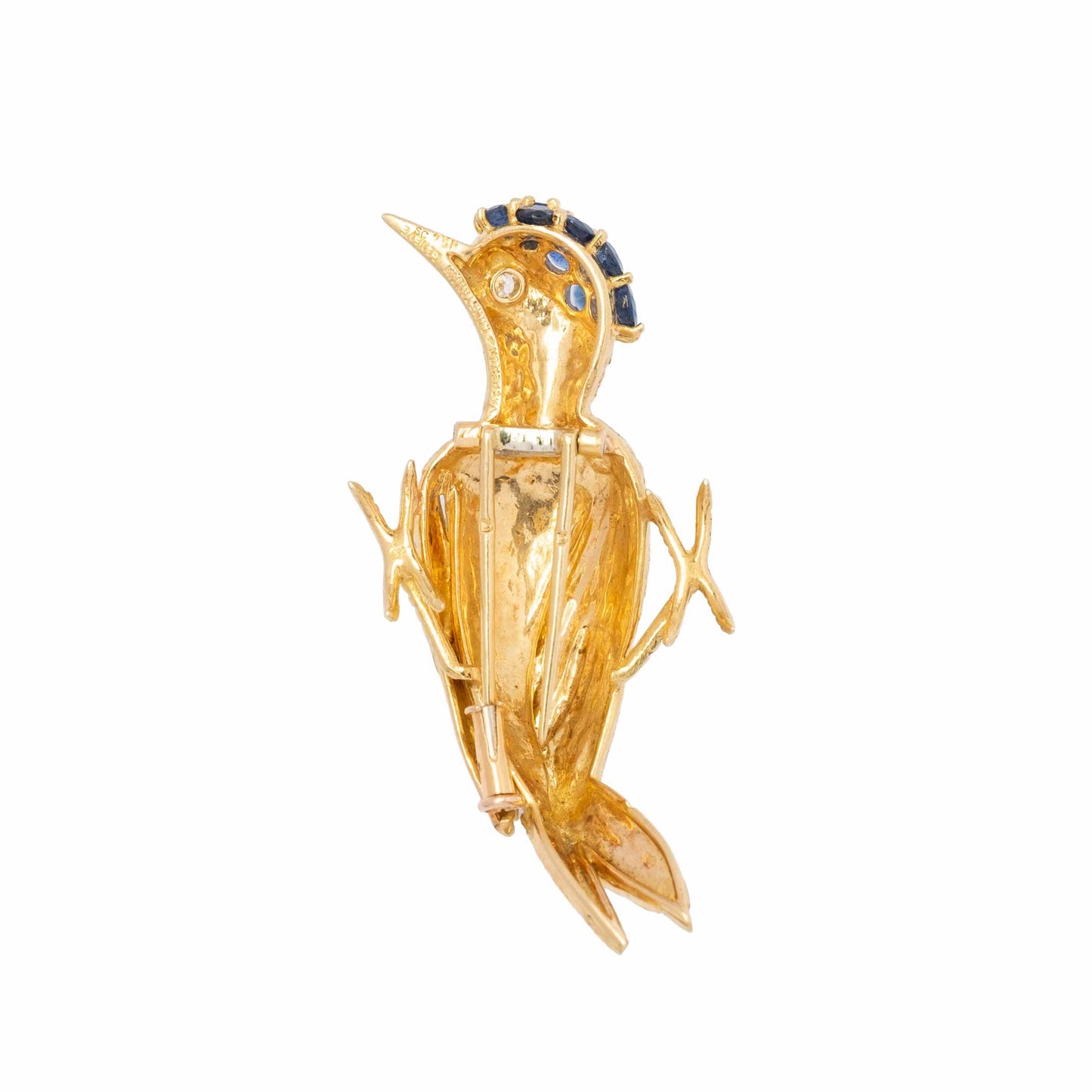 Rare Vacheron & Constantin Genève 18ct Gold Bird Brooch with Sapphires and Diamond