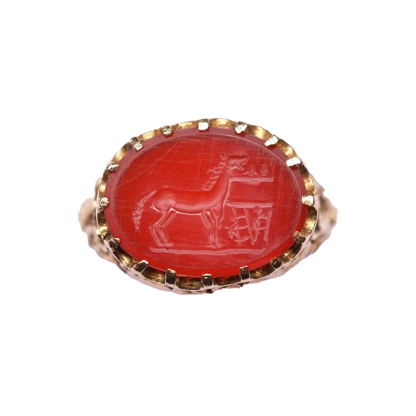 Antique Carnelian Intaglio Gold Ring