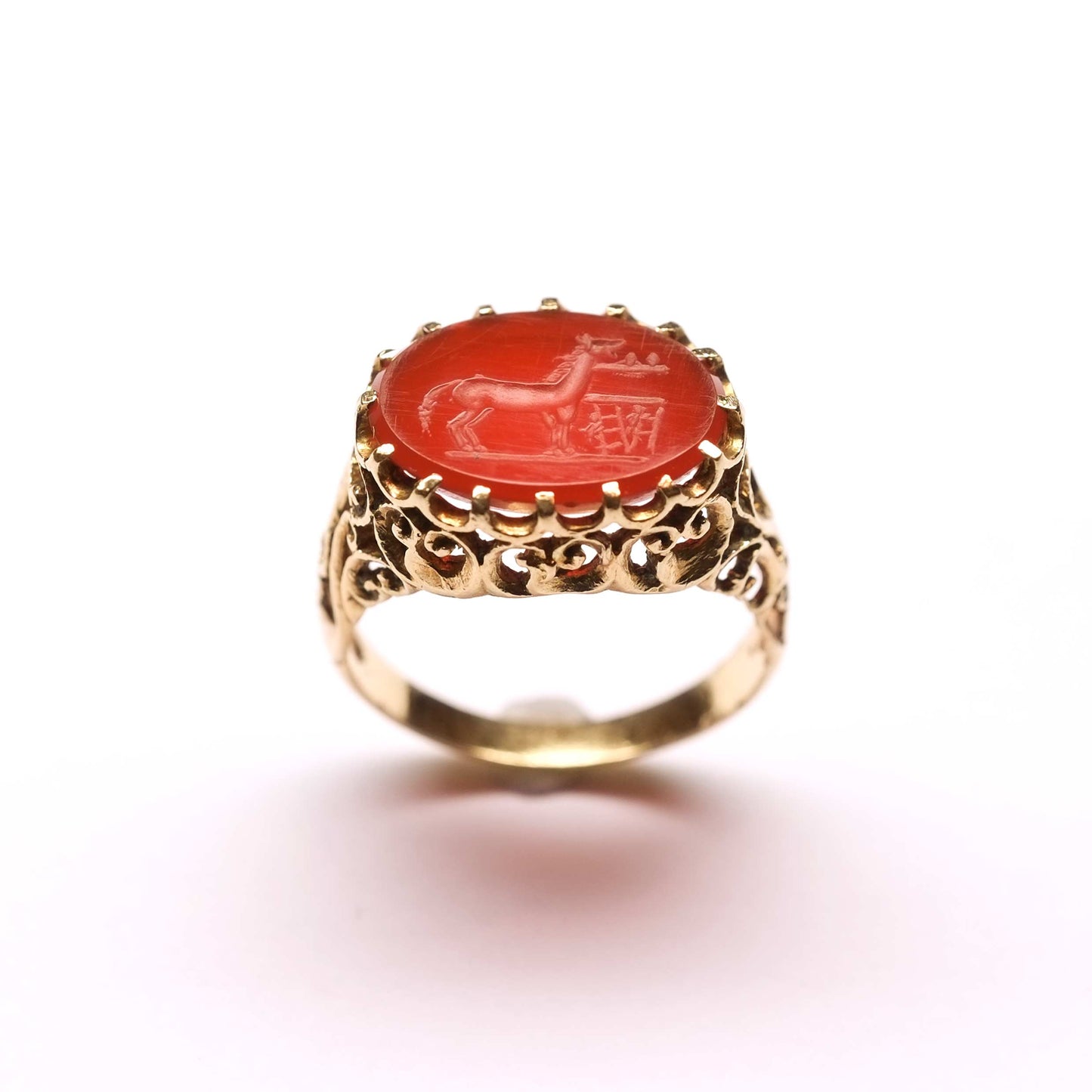 Antique Carnelian Intaglio Gold Ring