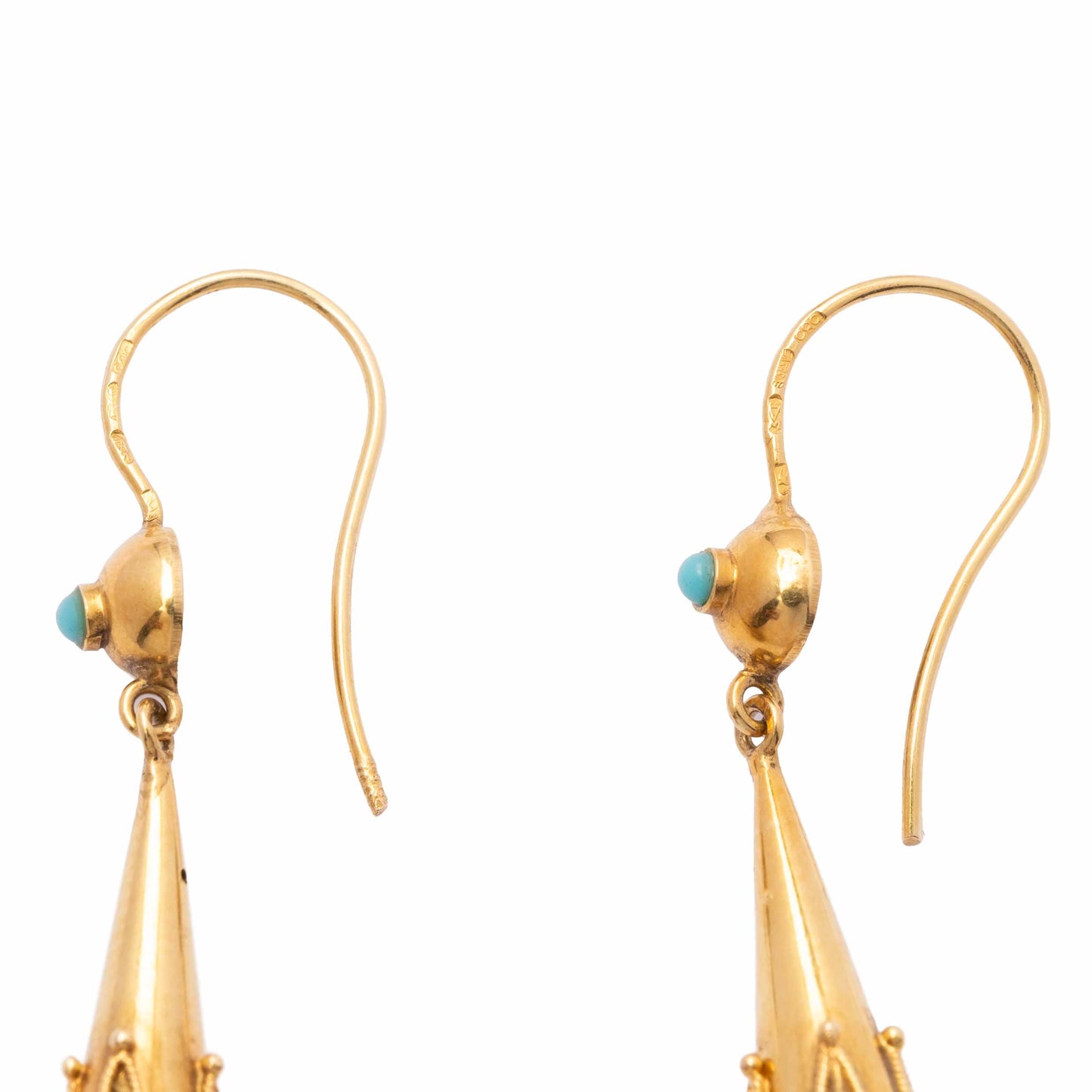 Orecchini Vintage in Oro con Inserti in Pasta di Turchese