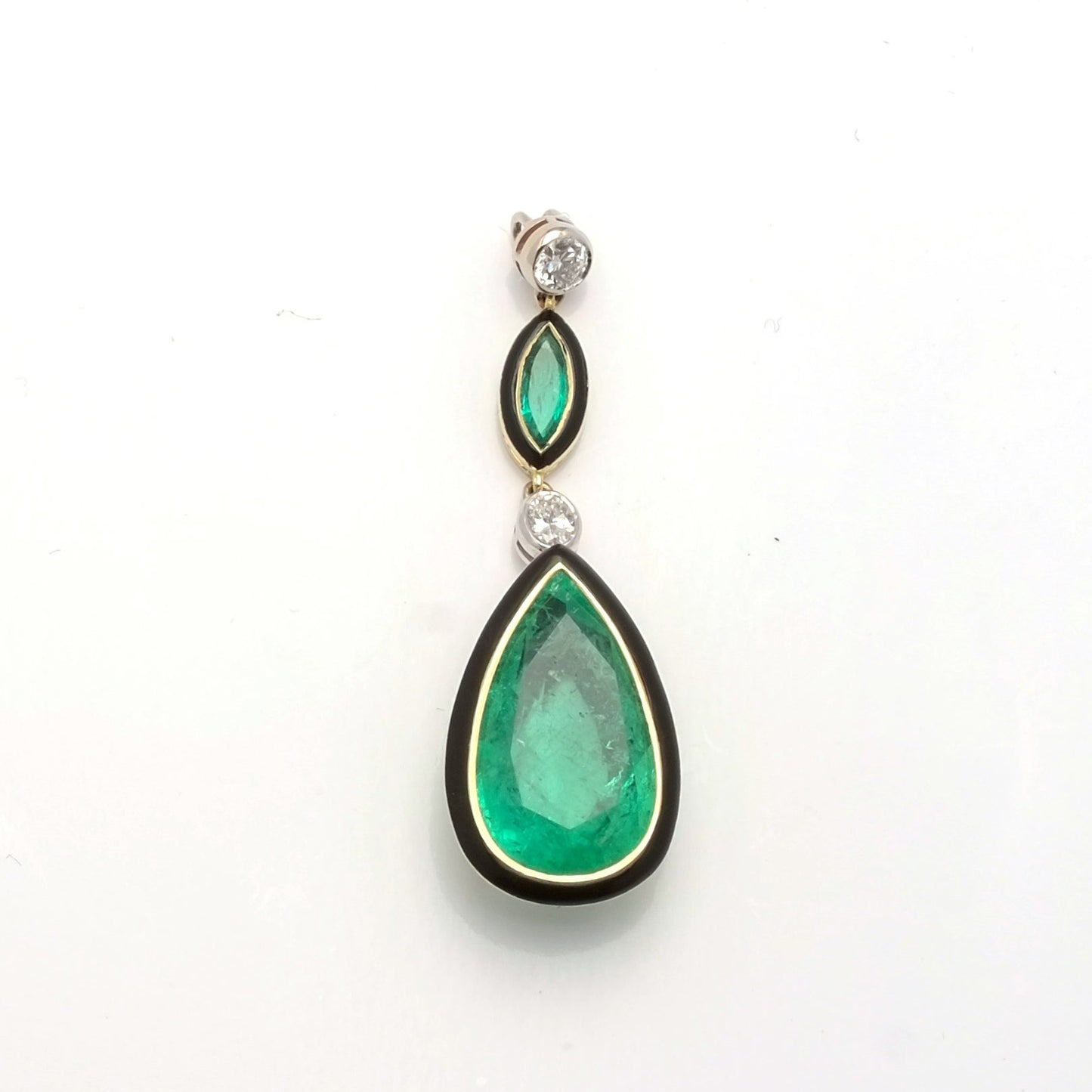 Vintage Emerald & Enamel Pendant