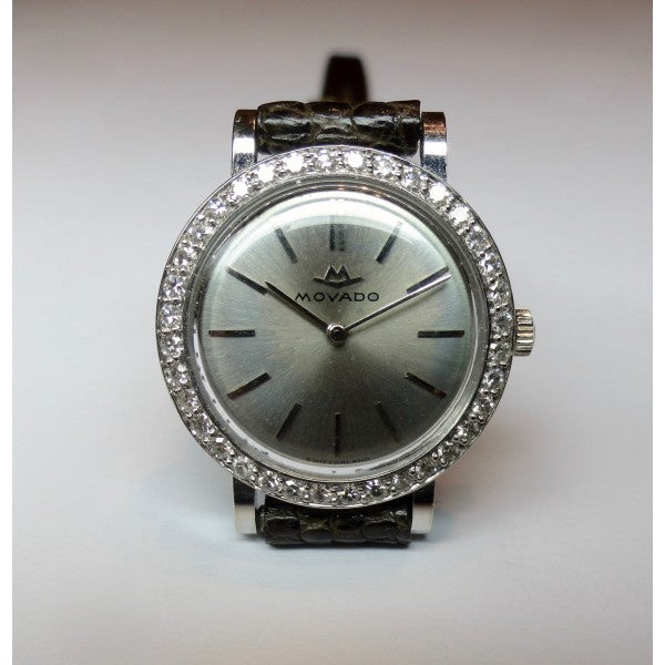 Ladies Movado White Gold & Diamonds Watch